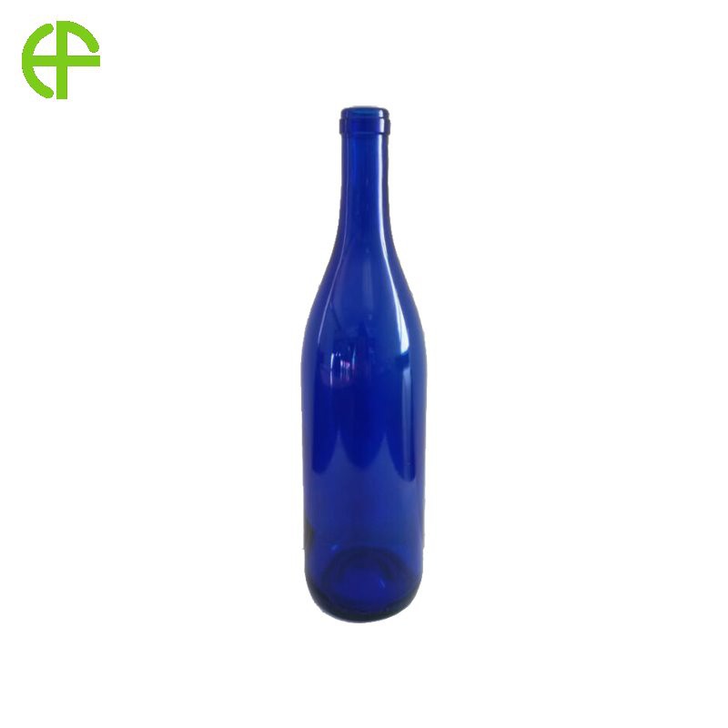 Bottiglie di vino in vetro blu zaffiro